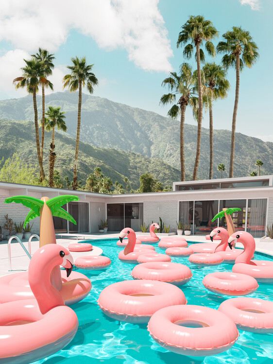 Художествена фотография Flamingo Pool Party