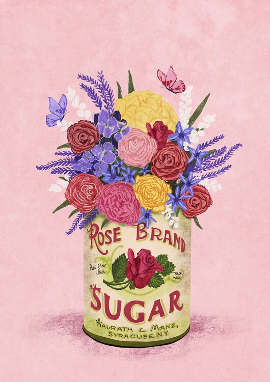 Ilustrace Flowers In a vintage Can, Raissa Oltmanns, 30 × 40 cm