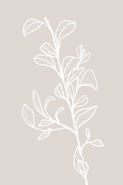 Illustration Grarran branch in beige