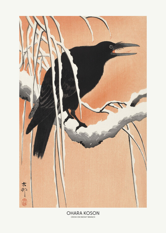 Ilustracja Crow On Snowy Branch