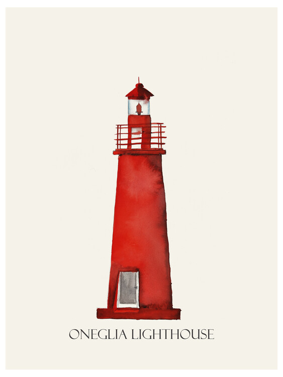 Illustration Whale & Lighthouse