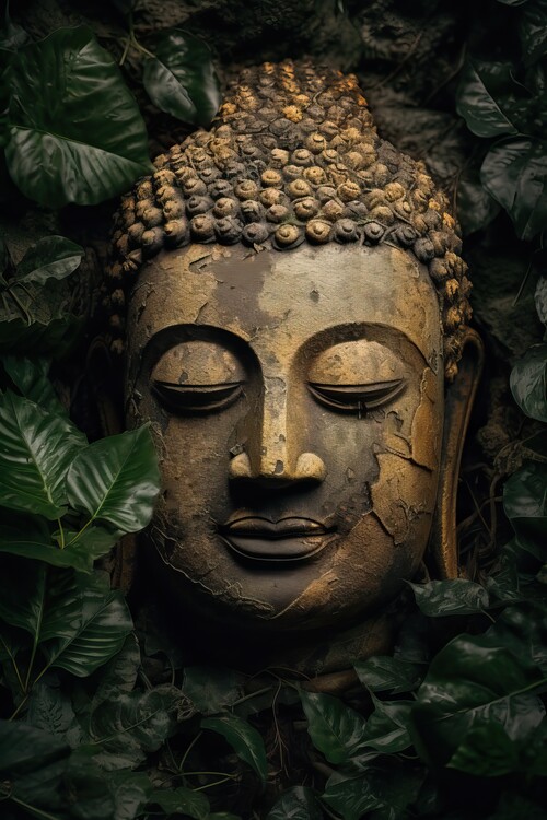 Εικονογράφηση Portrait of Ocher Buddha in the Jungle