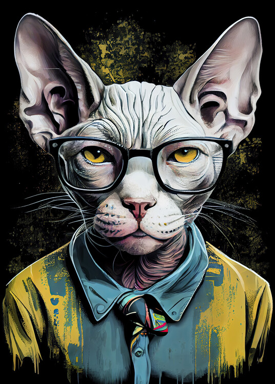 Ilustracja Hipster Cat Ziggy