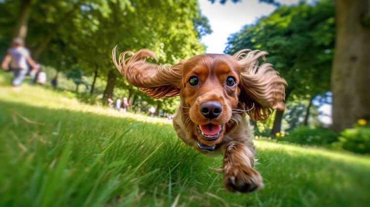 Konstfotografering Happy dog