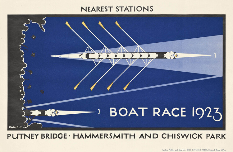 Illustration Boat Race poster 1923 Oxford v Cambridge