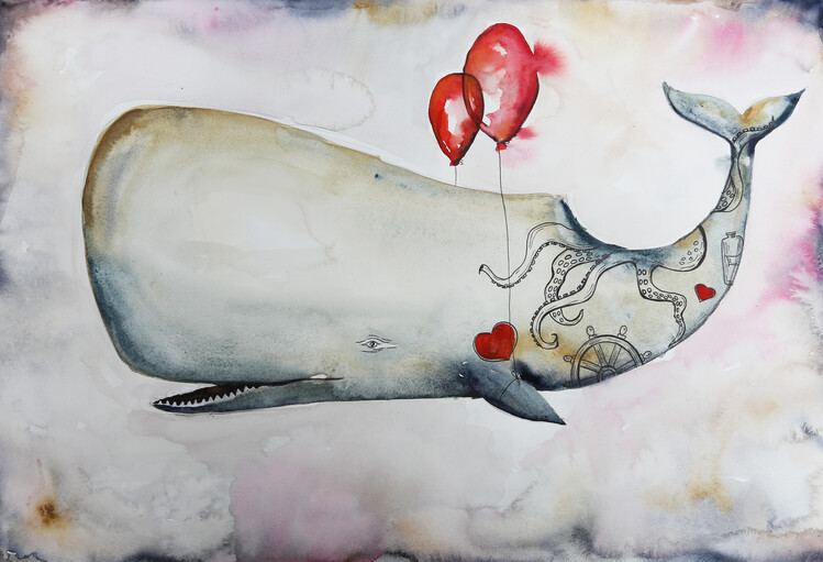 Illustration Hipster Whale