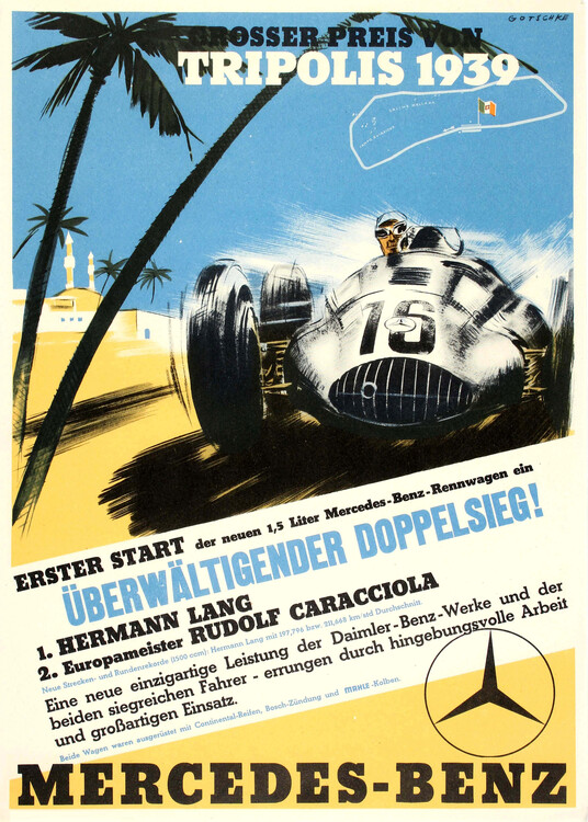 Ilustrácia Mercedes Benz Tripolis – Tripolis Grand Prix 1939