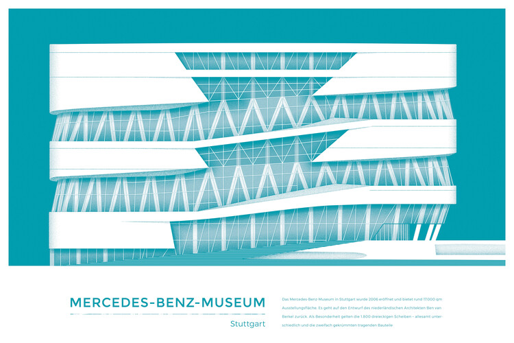 Illustration Michael Kunter - Mercedes Benz Museum Stuttgart