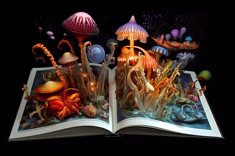 Illustration The Enchanting Aquarium: A Book of Jellyfish and Corals