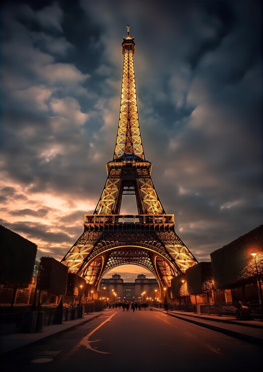 Slika na platnu Paris - Eiffel Tower at Night