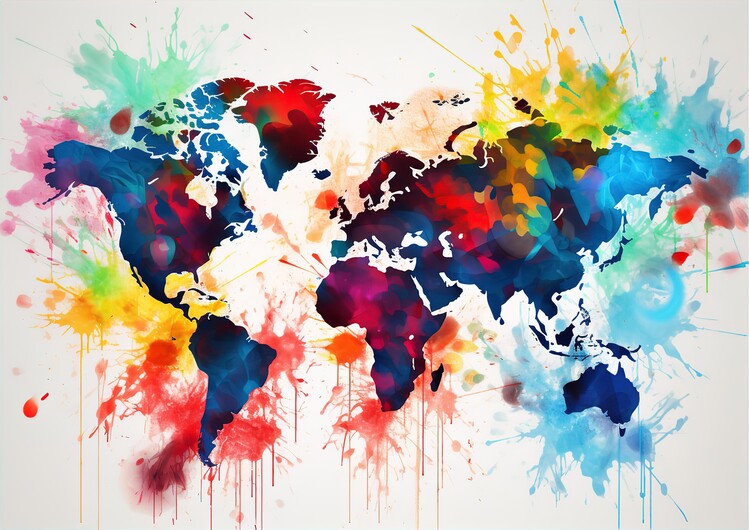 Mapa World Map Colorful