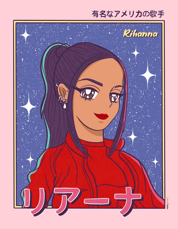 Umělecký tisk Rihanna Anime
