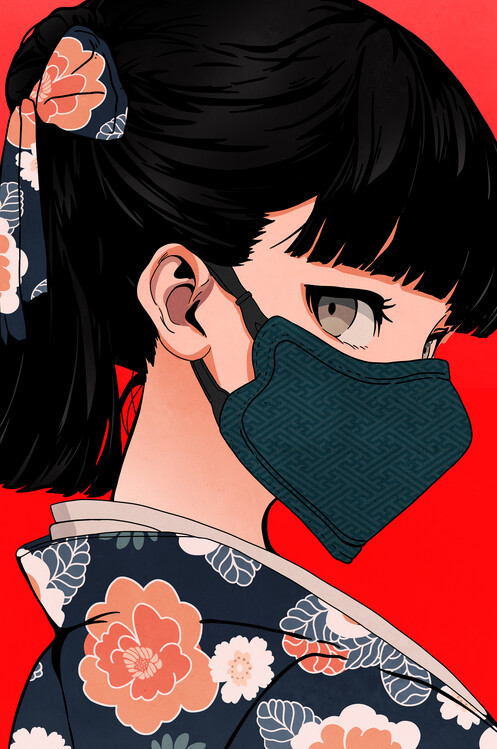 Illustration Masked beauty
