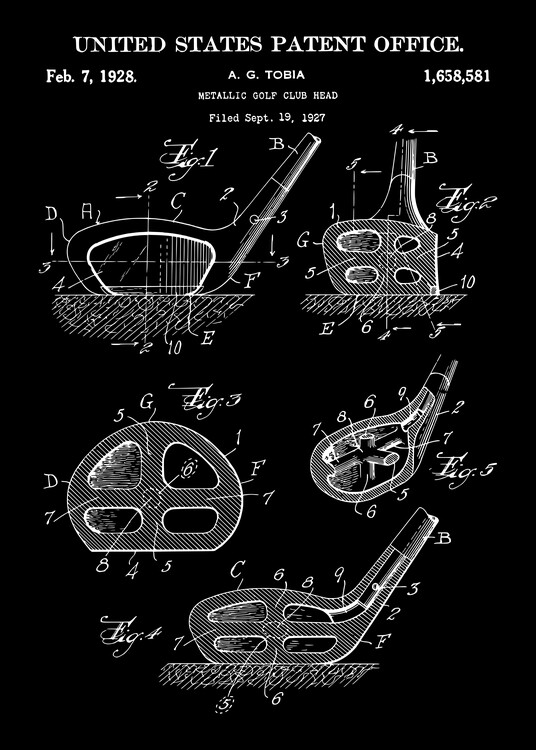 Illustration 1927 METALLIC GOLF-CLUB HEAD patent