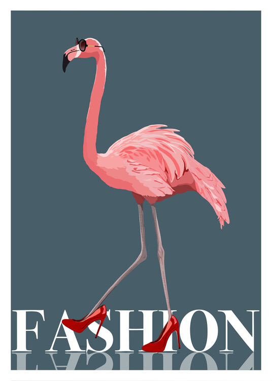 Illustration Flamingo In The Clouds