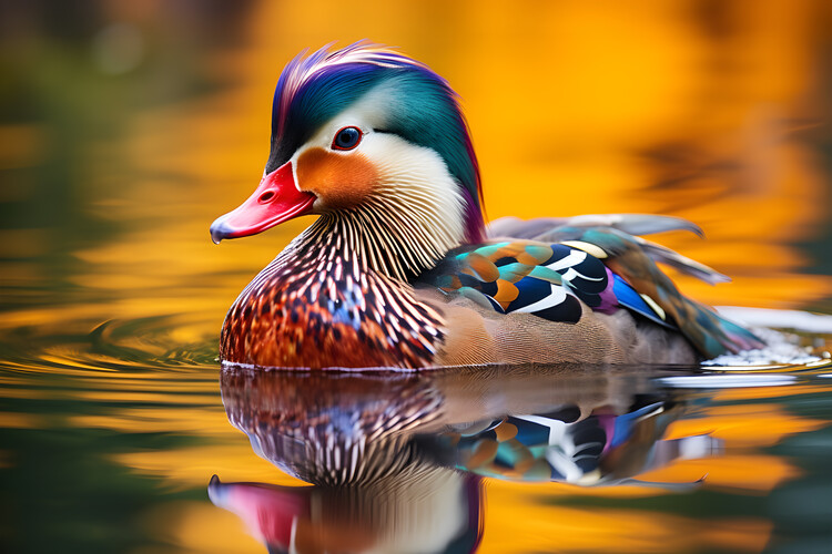 Ilustracija Mandarin Duck