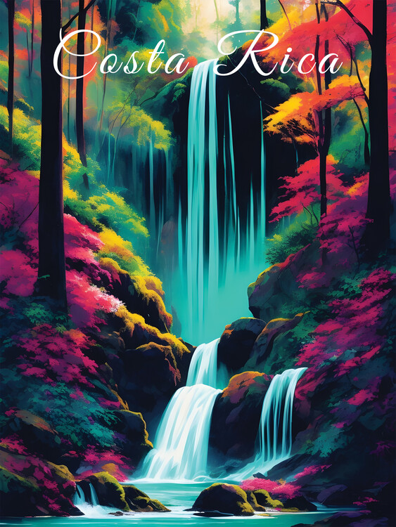 Ilustração Costa Rica Jungle Travel Poster