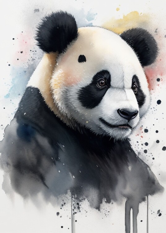 Ilustração Panda Watercolor
