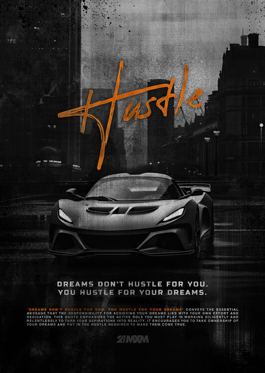 Canvas print Embrace the Hustle - BMW M8 'Hustle' Poster