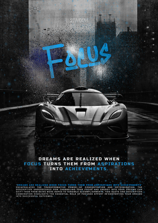 Umelecká tlač Achievement through Focus - Koenigsegg Jesko 'Focus' Poster