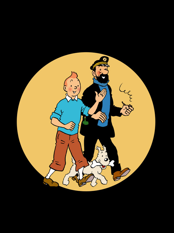 Peinture Sur Toile Les Aventures De Tintin, Tableau Mural, Affiche De  Tintin, Impression Artistique, Décoration De Chambre D'Enfant, Dessin Animé  40*40cm