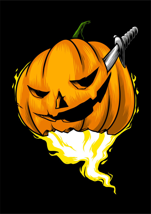 Illustration Scary Pumpkin Hallooween illustration