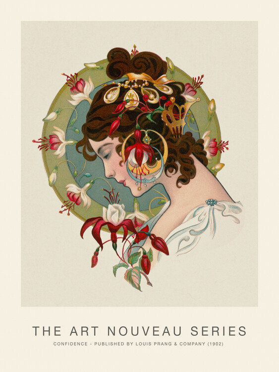 Ilustrace Confidence (Beautiful Gypsy Woman / Golden) - Alphonse Mucha, 30x40 cm