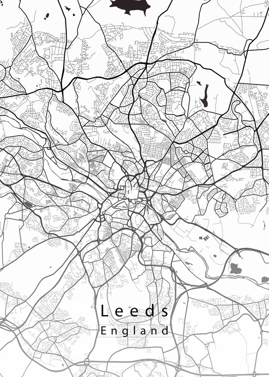 Illustration Leeds England City Map