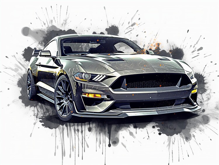Art Poster Mustang GT Car