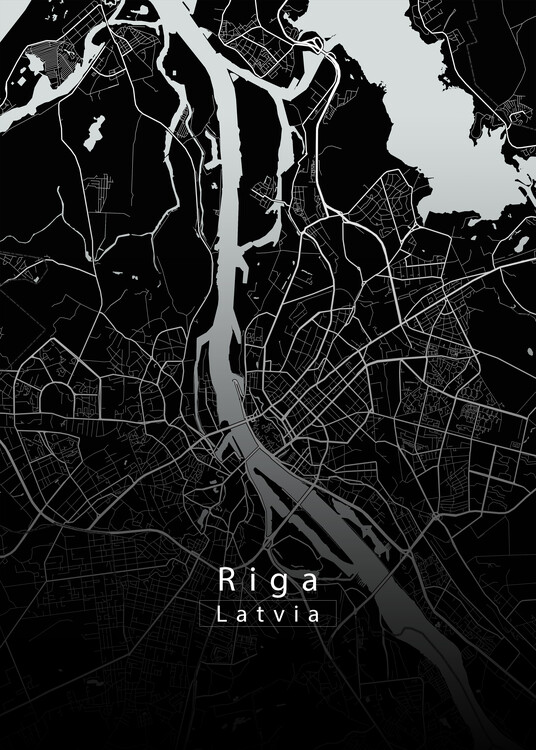 Kuva Riga Latvia City Map black