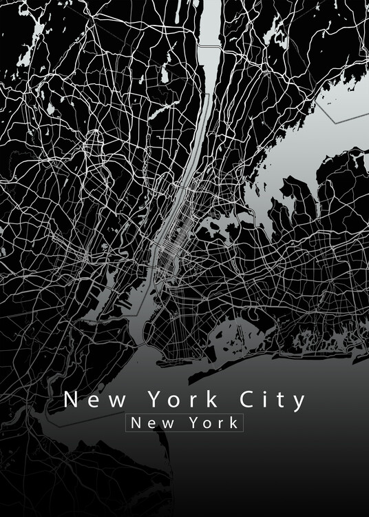 Ilustrace New York City Map black
