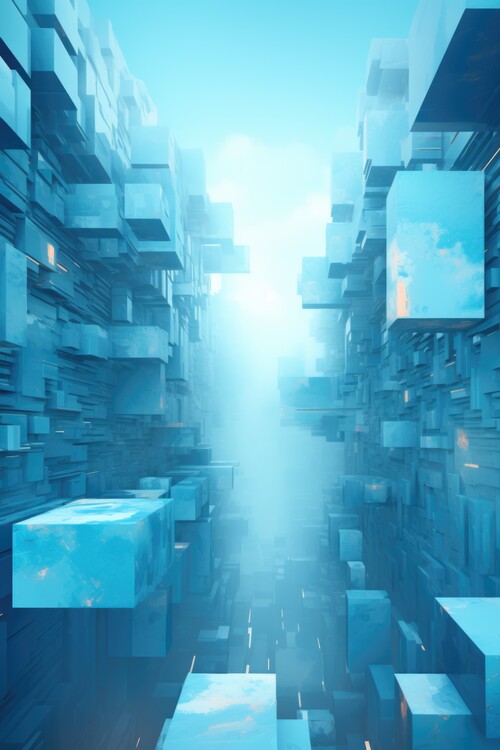 Illustration Surreal cubic canyon