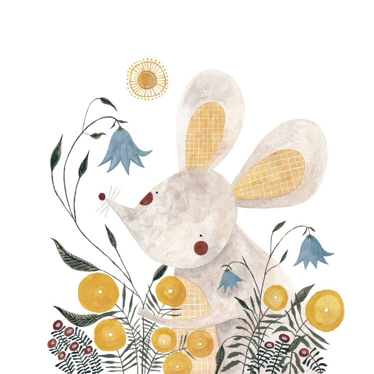 Ilustrácia Claudia Voglhuber - Flower Mouse
