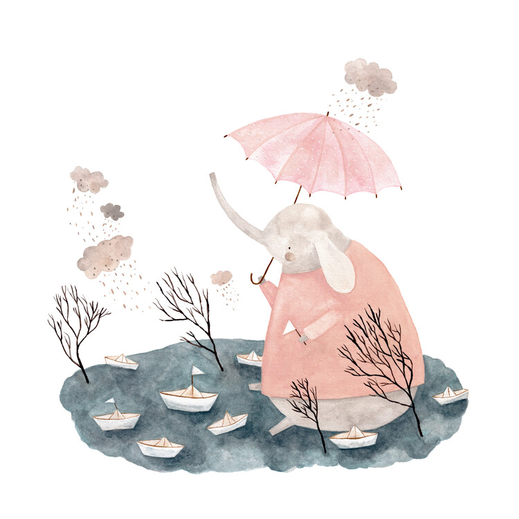Ilustrácia Claudia Voglhuber - Rainy Day
