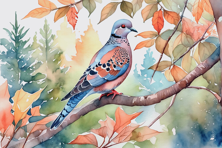 Ilustracija Turtle Dove
