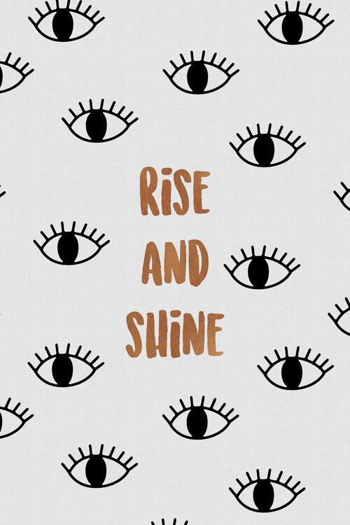 Illustration Bedroom Quote Rise & Shine