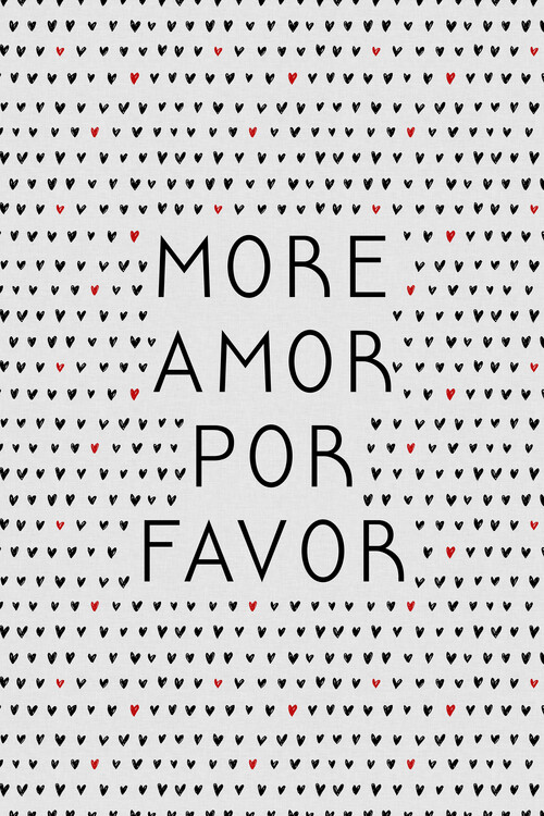 Illustration More Amor BW Quote