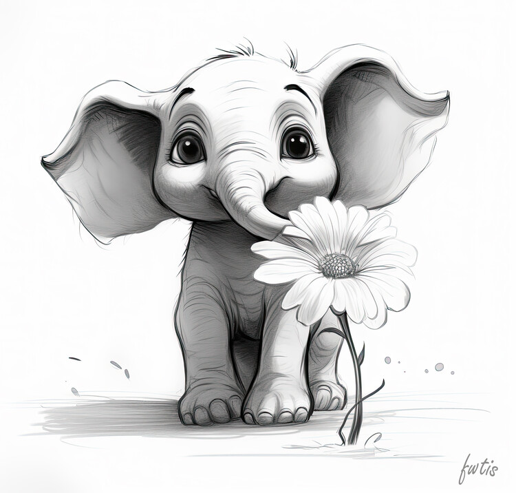 Illustration A flower for an Elephant