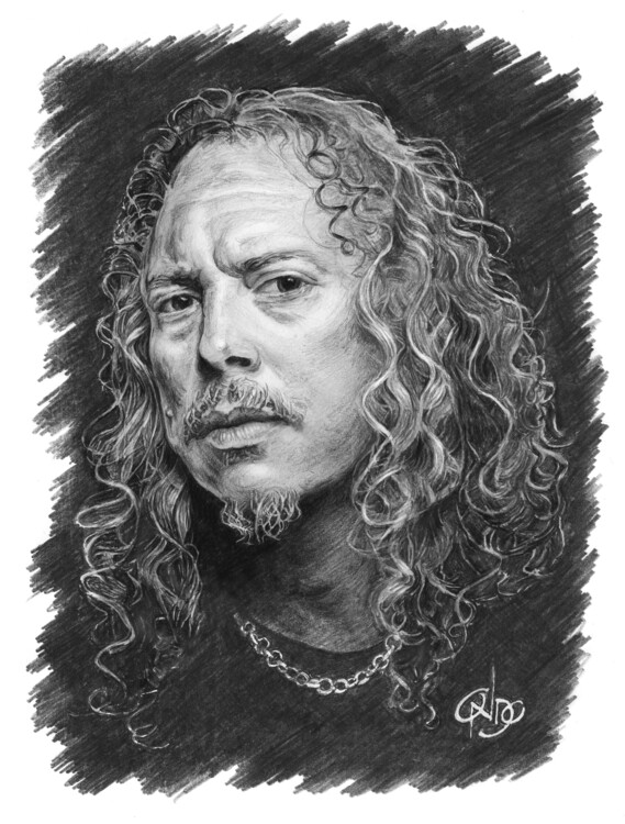 Art Poster Kirk Metallica guitarist