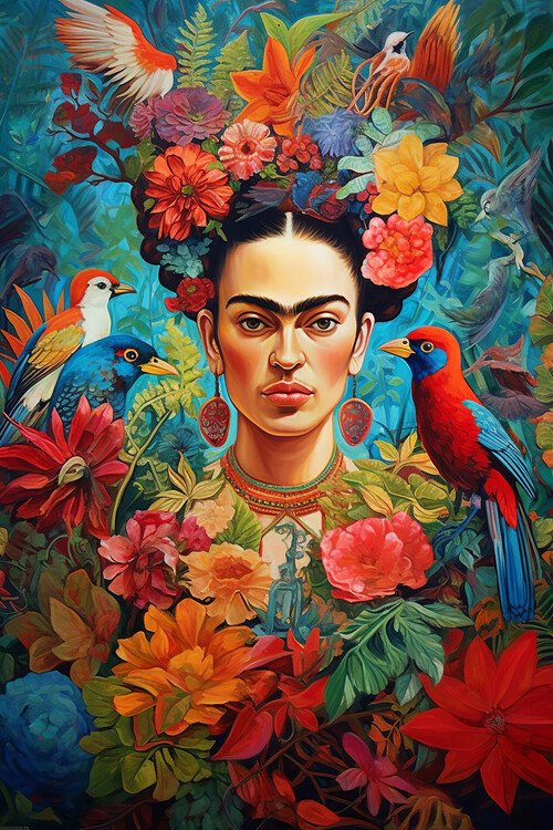 Ilustrácia Frida Kahlo tropical