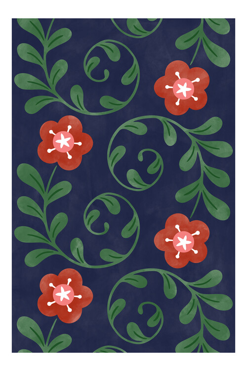 Ilustrace Christmas Flowers Poster No.3