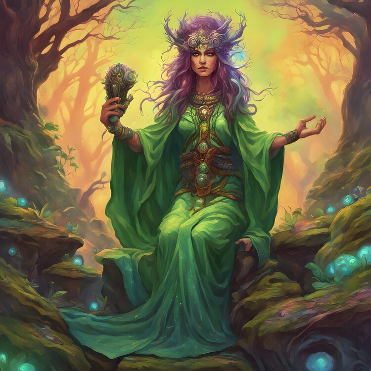 Ilustração Female druid