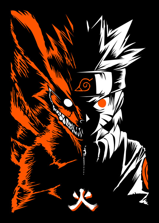 Doing A Half Face Drawing Of Naruto Poster