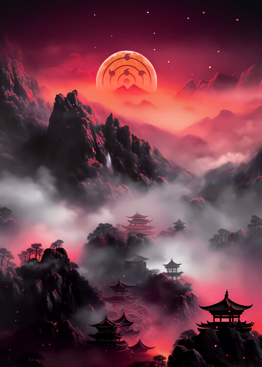 Canvas Print Naruto Village ( Anime Poster)
