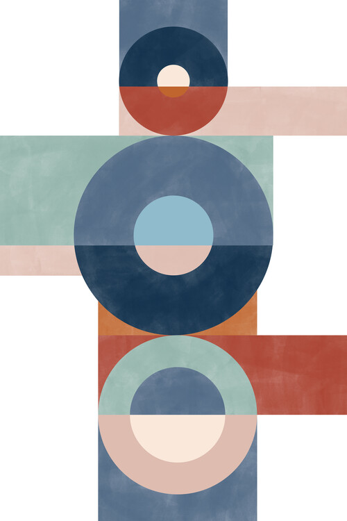 Ilustracja Blue & Rust Geometric Poster No.12