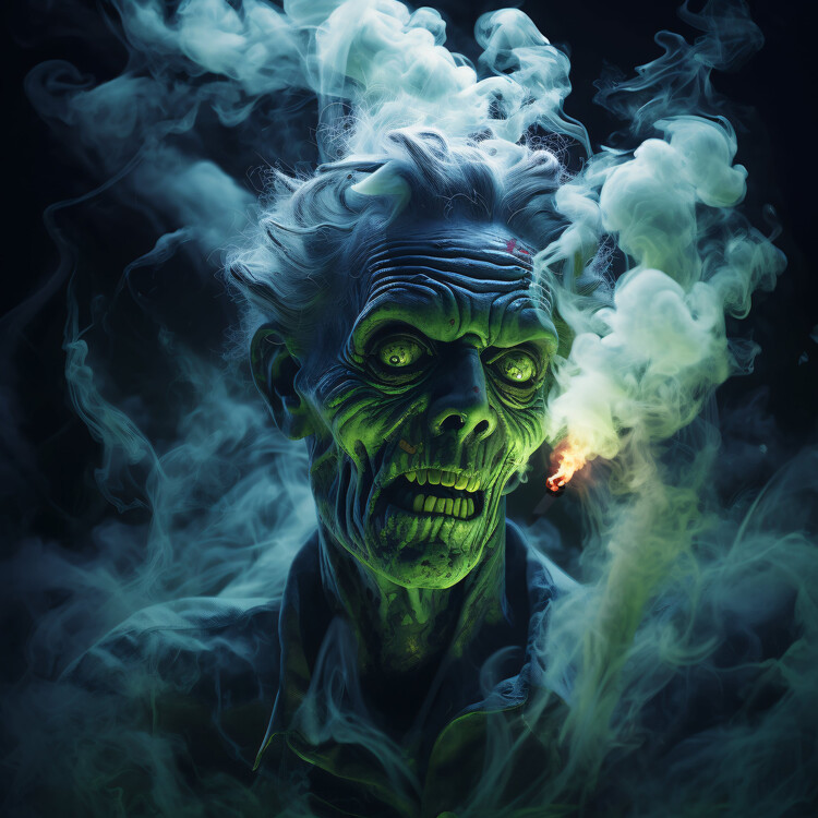 Druk artystyczny halloween zombie steam