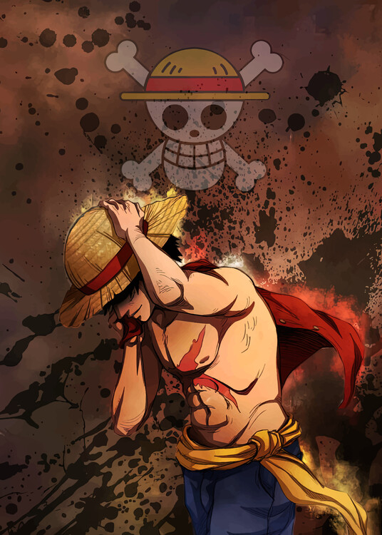 One Piece - Luffy in Wano Artwork Poster Emoldurado, Quadro em