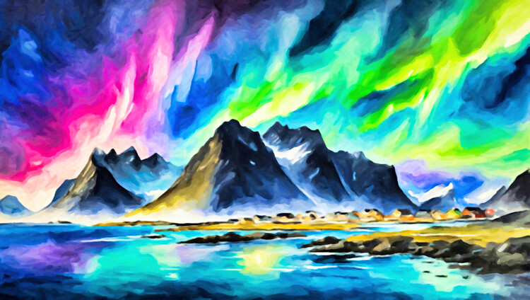 Ilustrace Aurora Borealis