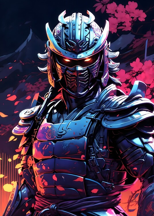Art Poster Japanese Samurai Warrior