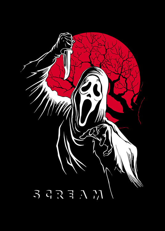 Umělecký tisk Halloween Scream - Horror movie